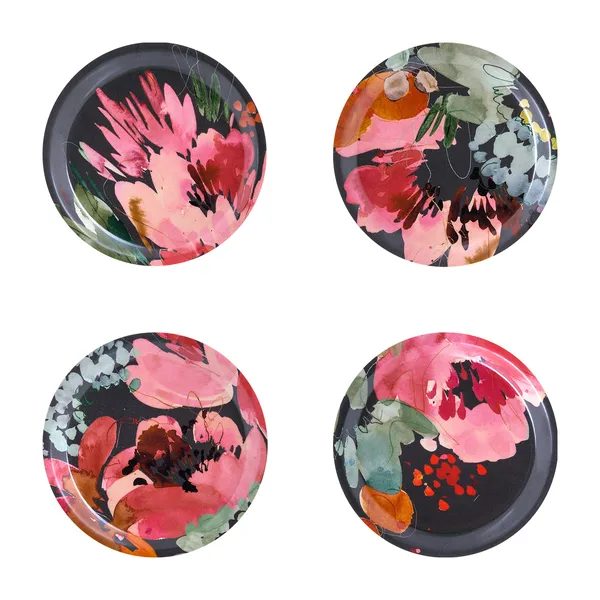 Garden Bouquet glasunderlägg 4-pack, Ø 11 cm