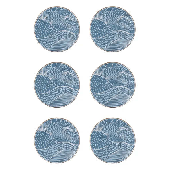 Japanese Landscape glasunderlägg 6-pack, Ocean