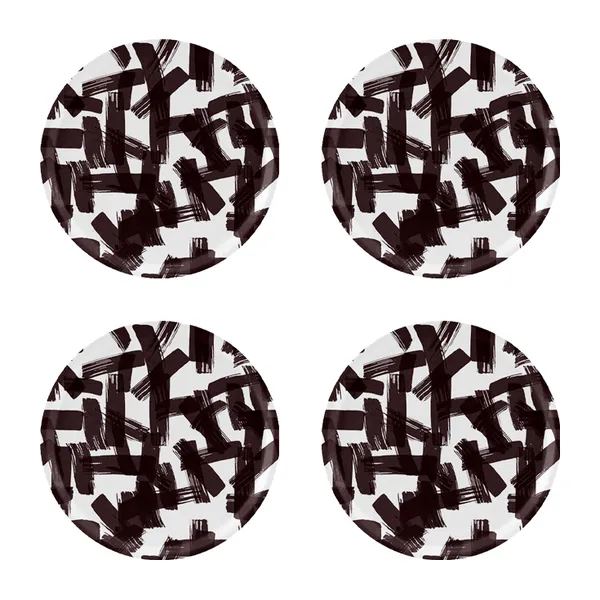 Kryss glasunderlägg Ø11 cm 4-pack, Black