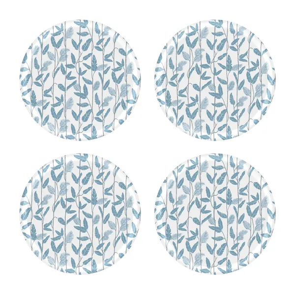 Mougli Blue glasunderlägg Ø11 cm 4-pack, Blue