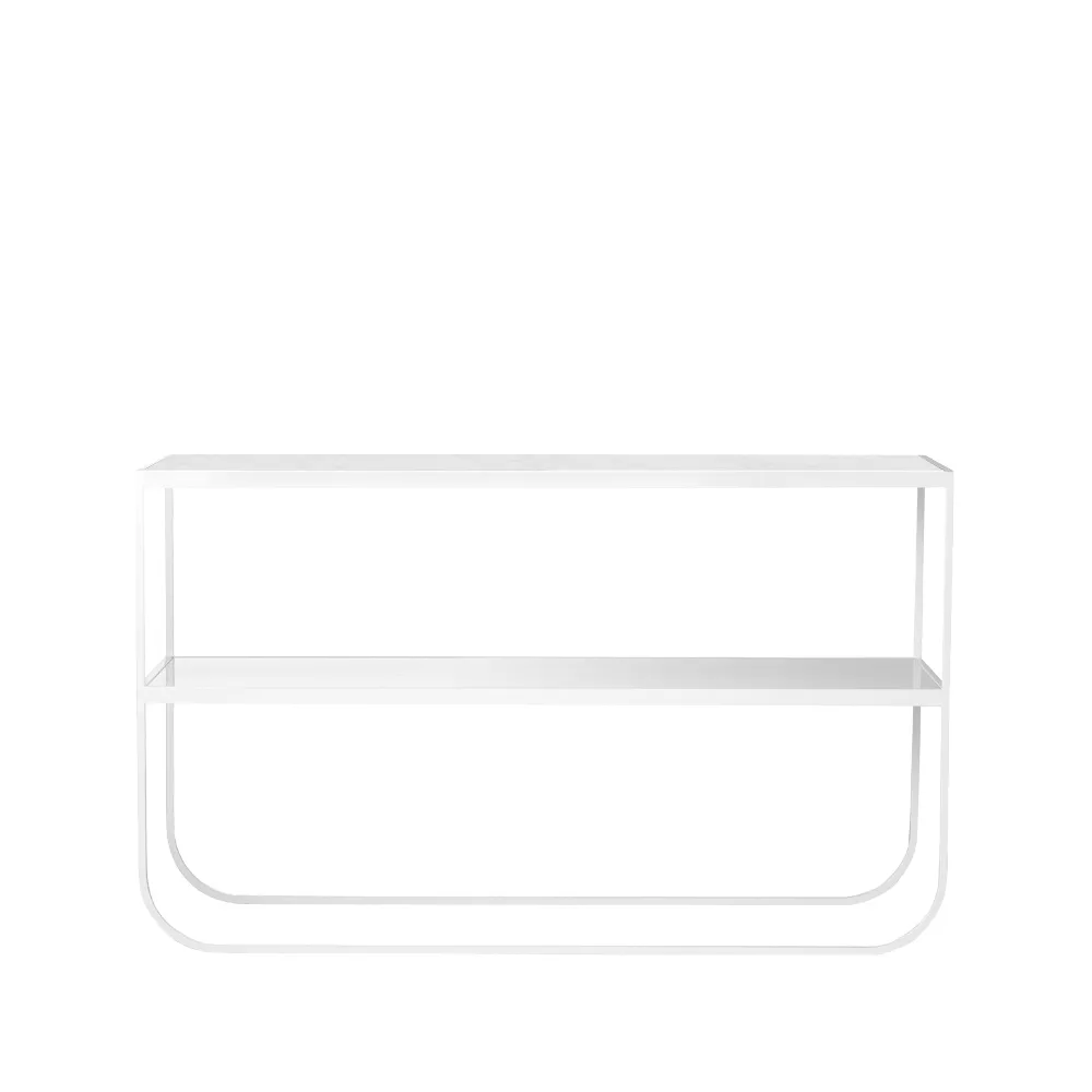 Asplund Tati Console 120 table d'appoint blanc marbré, support blanc, 120