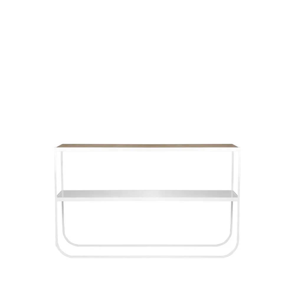 Asplund Tati Console 120 table d'appoint pigment blanc de chêne, support blanc, 120