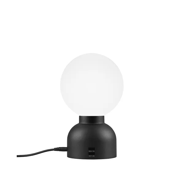 Pluggie bordslampa, svart, opalglas