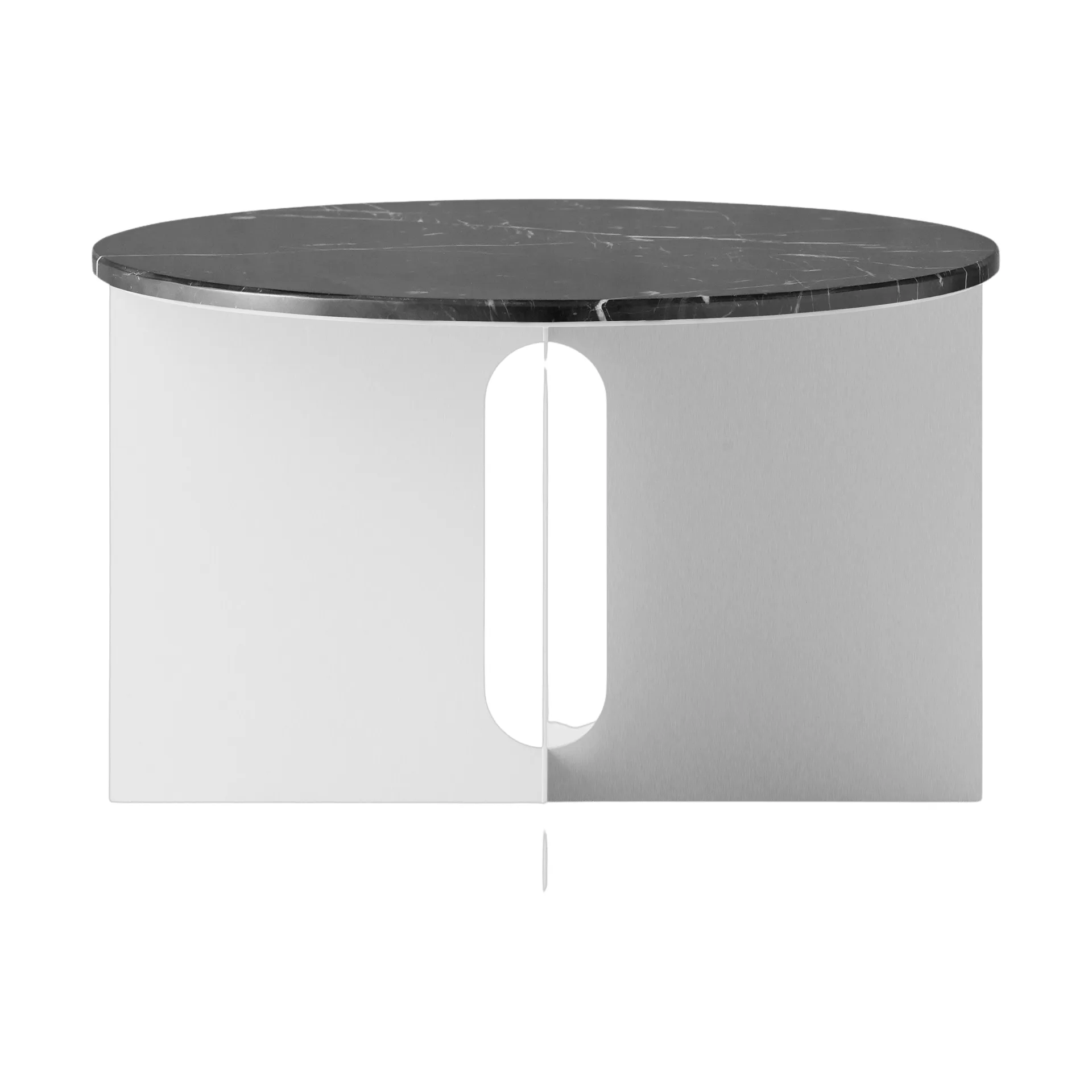 Audo Copenhagen Androgyne sivupöytä Nero Maquina marmori-harjattu teräs, Ø65 cm