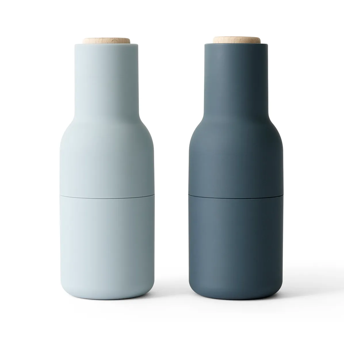 Audo Copenhagen Bottle kværn sæt med 2 stk Blues (låg i bøg)
