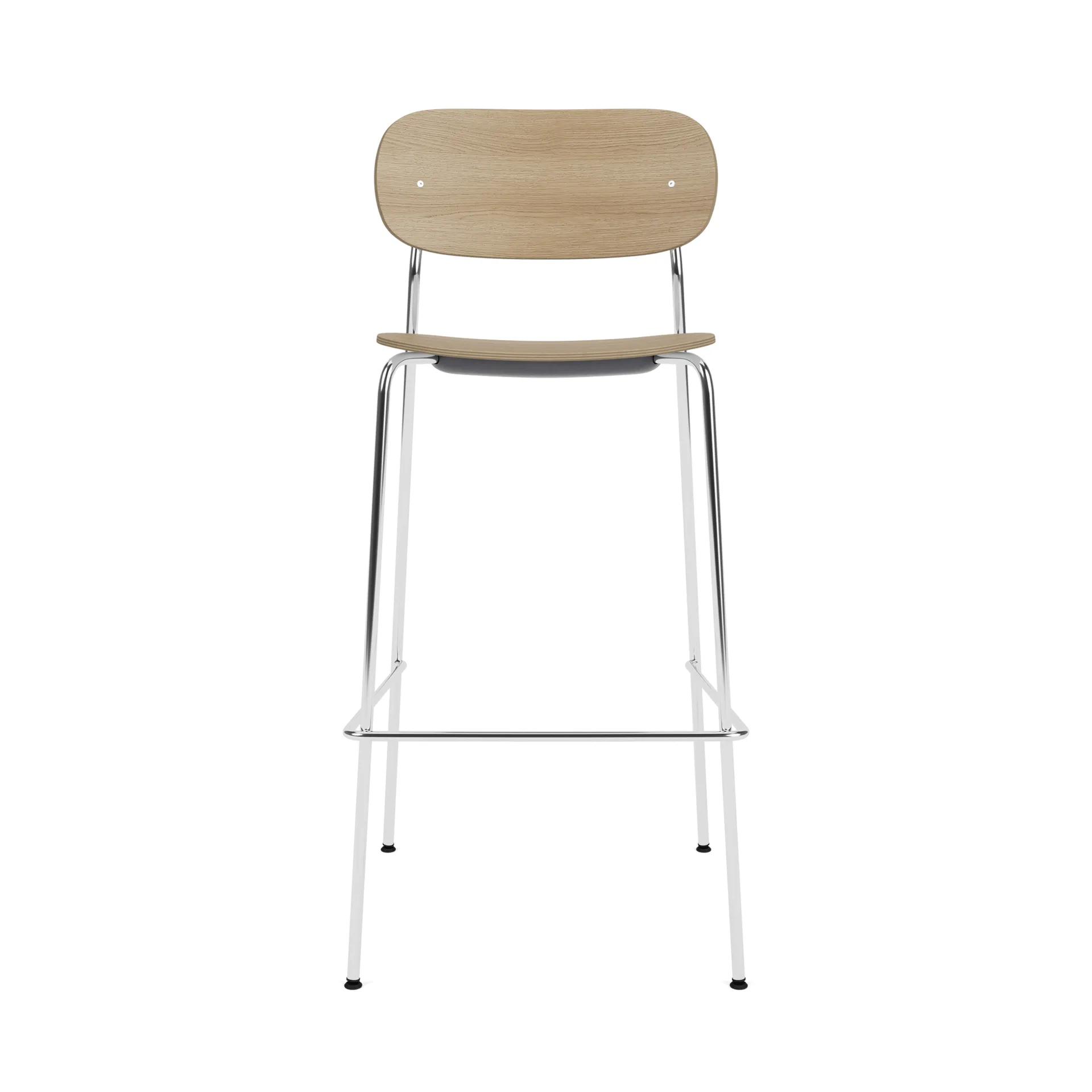 Audo Copenhagen Co Bar Chair baarituoli Tammi-kromattu teräs, 75 cm
