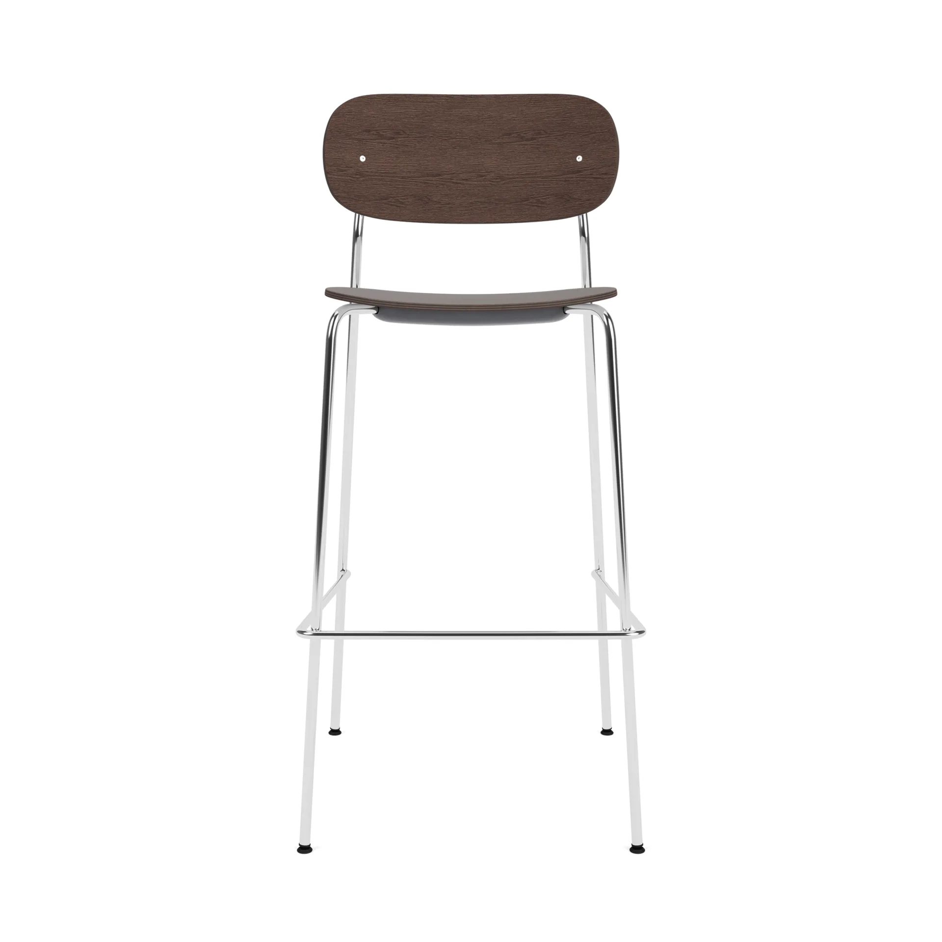 Audo Copenhagen Co Bar Chair baarituoli Tummaksi petsattu tammi-kromattu teräs, 75 cm