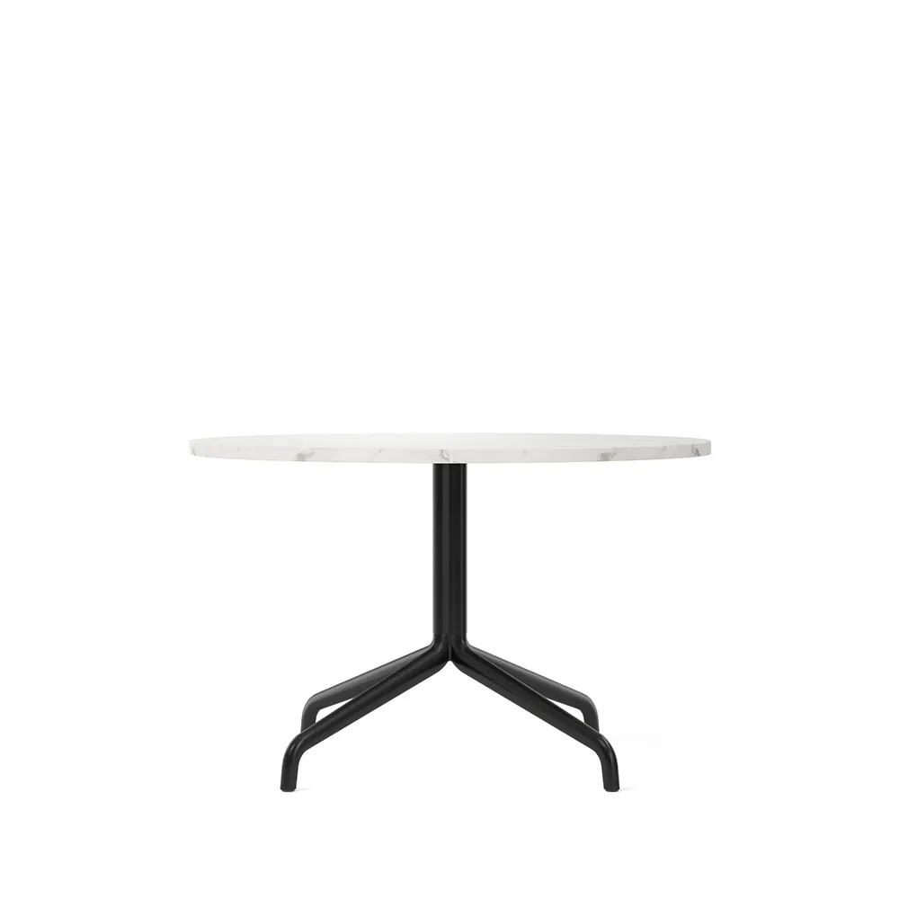 Audo Copenhagen Table de salon Harbour Column Marble offwhite-structure en acier noir