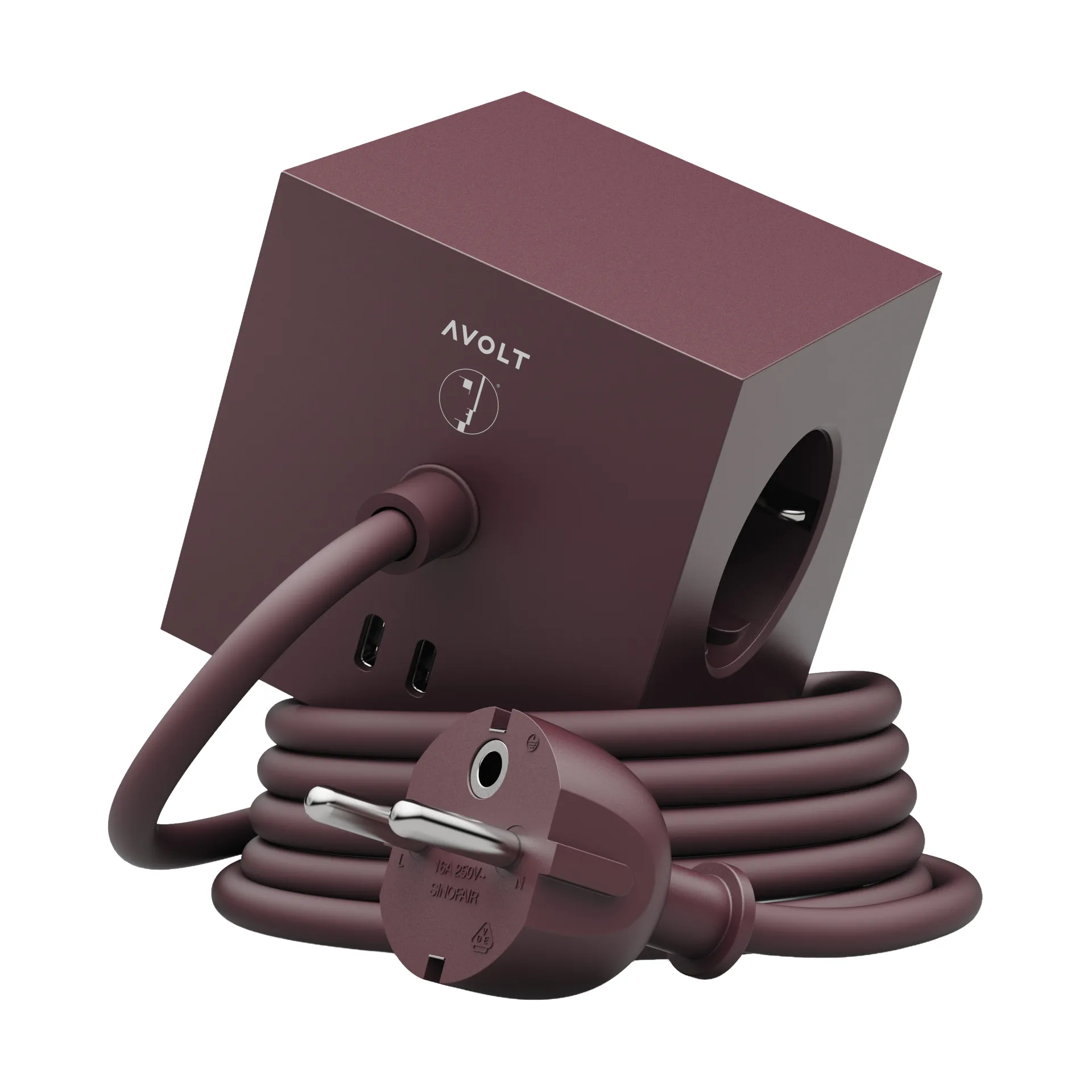 Avolt AVOLT x Bauhaus-Archiv Square 1 multiprise USB-C Mulberry Red