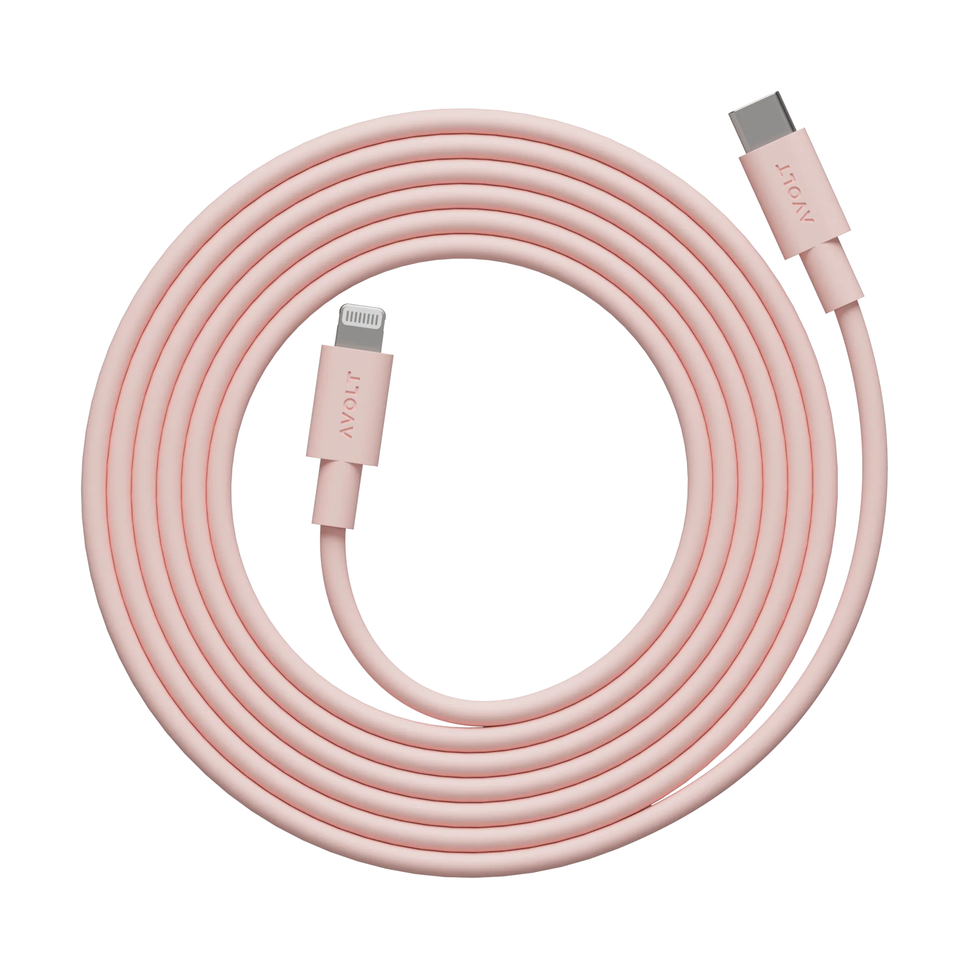Avolt Cable 1 USB C vers Lightning câble de recharge 2m Nouveau Rose