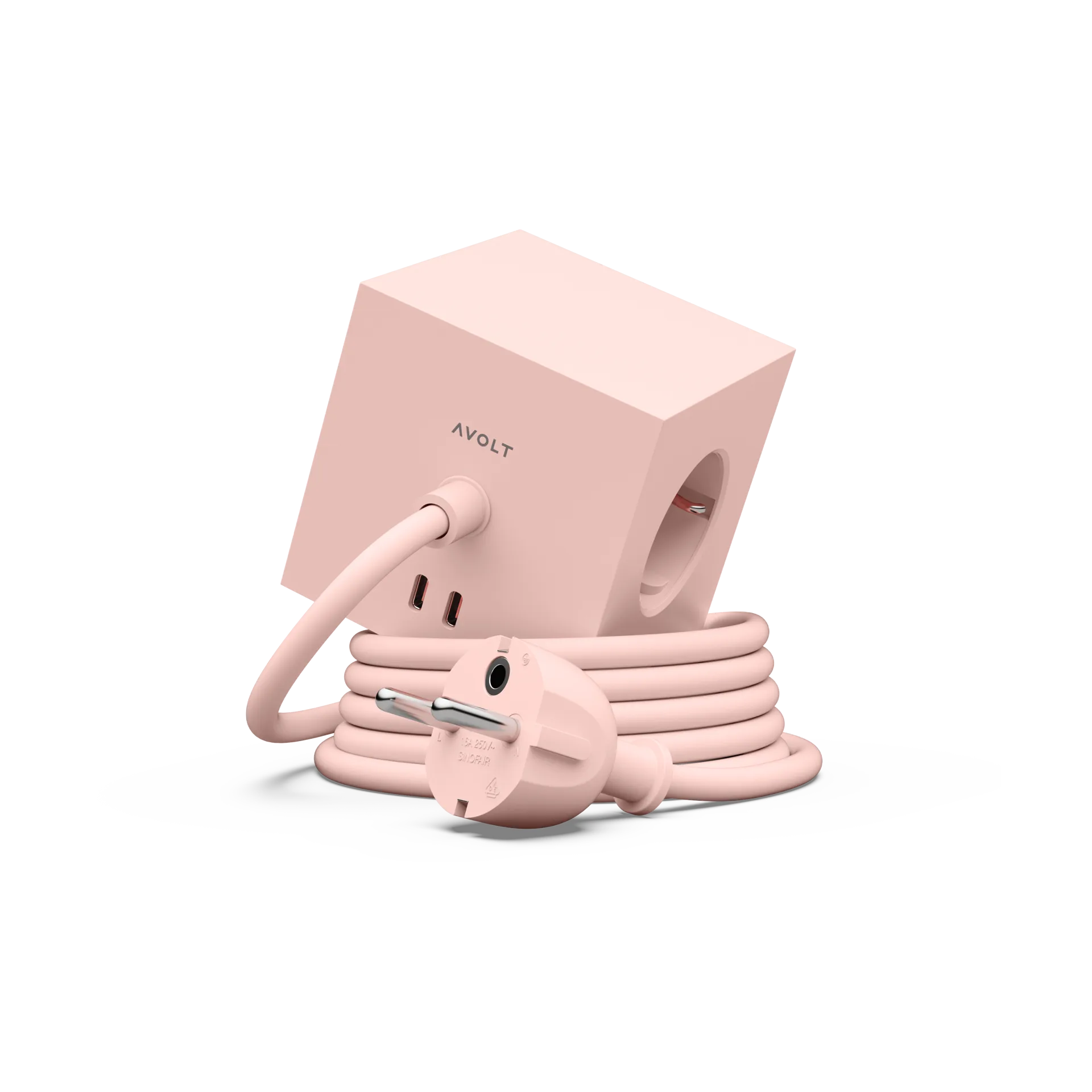 Avolt Square 1 prise avec sortie USB-C 30W 1,8 m New Pink