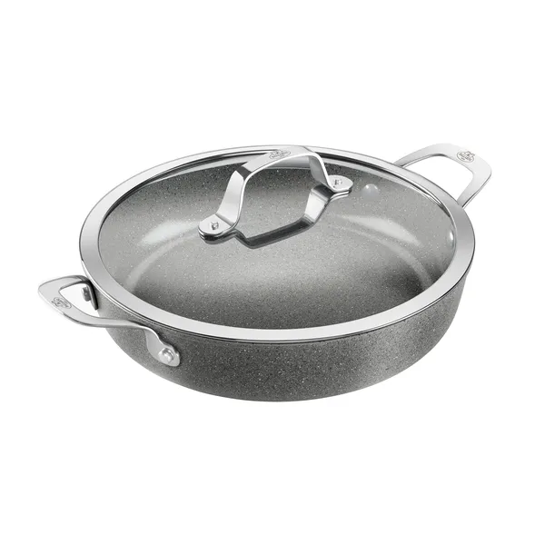 Salina Ceramic Granit serveringspanna med glaslock, 28 cm