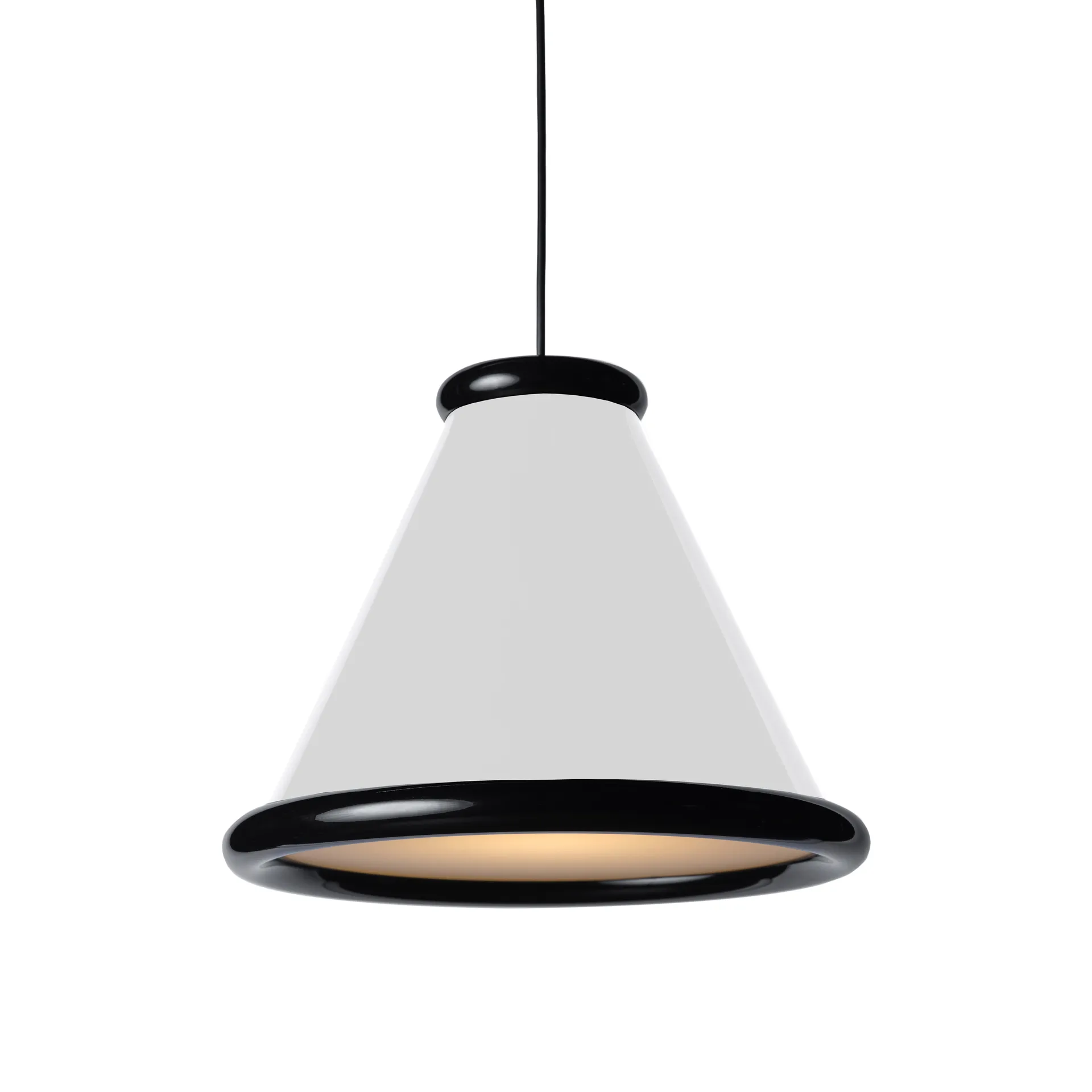 Belle Pendel Ø36 Glossy White/Glossy Black - Belid - Spisestue - Metal