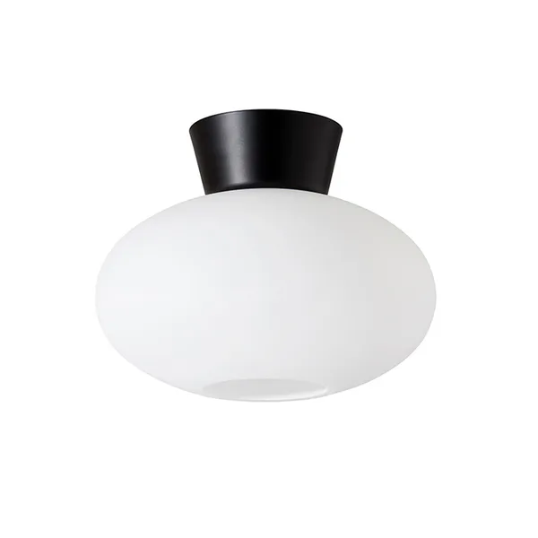 Bullo plafond opalglas Ø27 cm, Mattsvart