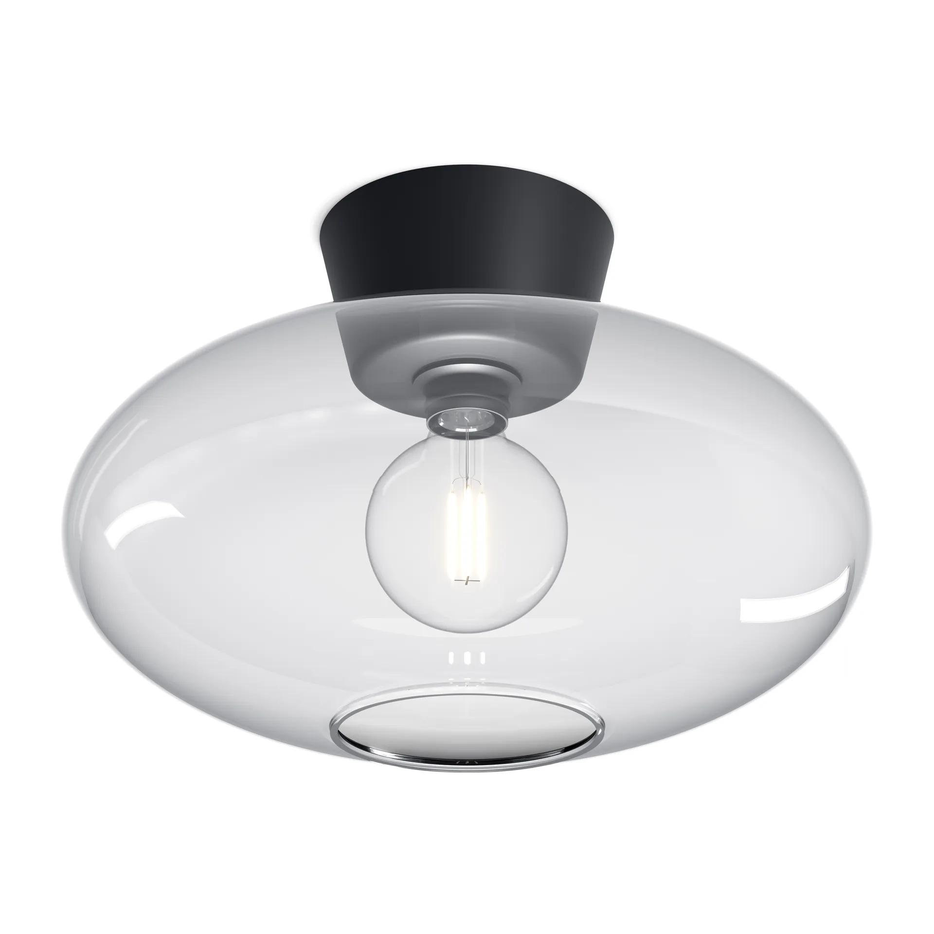 Bullo Loftlampe XL Ø38 Matt Black/Clear - Belid - Stue - Metal