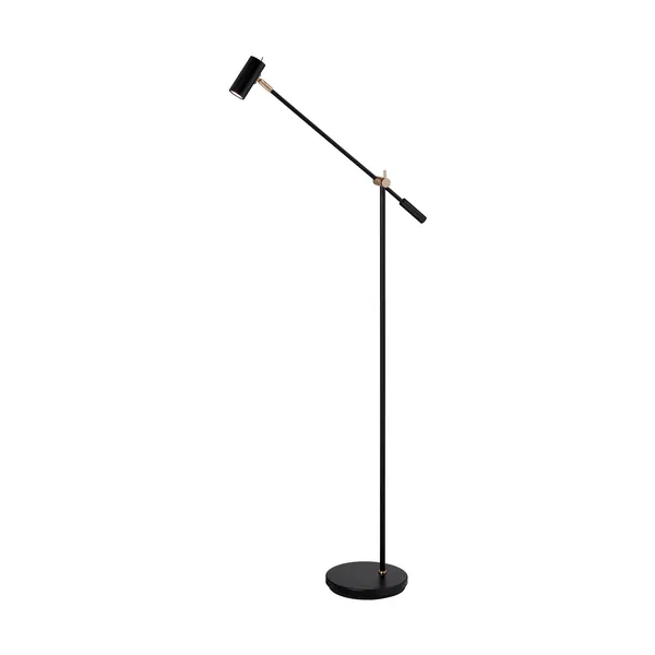 Cato golvlampa 134 cm, Mattsvart-mässing