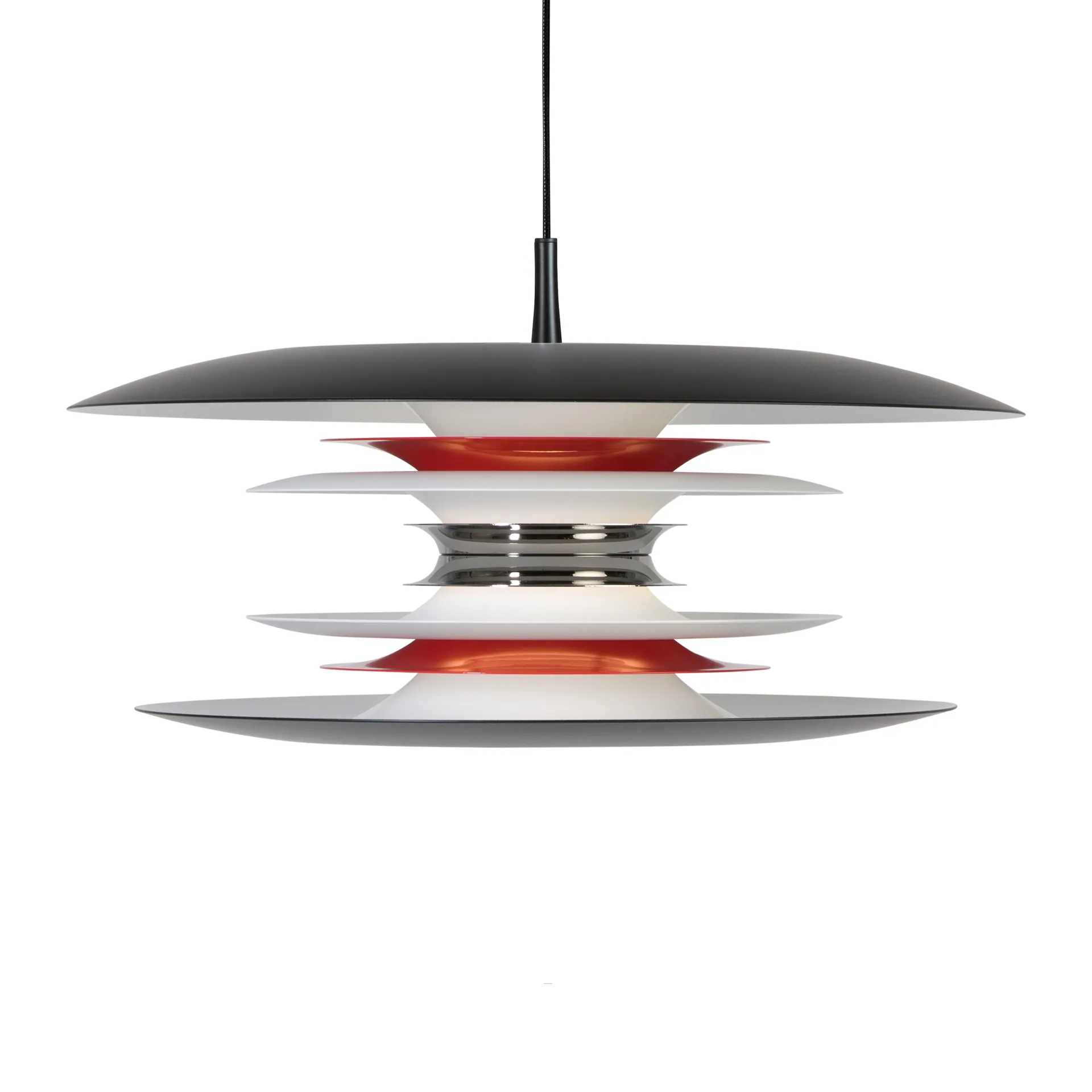 Belid Diablo taklampa Ø50 cm Mattsvart-blankröd