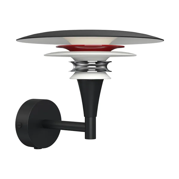 Diablo vägglampa Ø20 cm, Mattsvart-blankröd