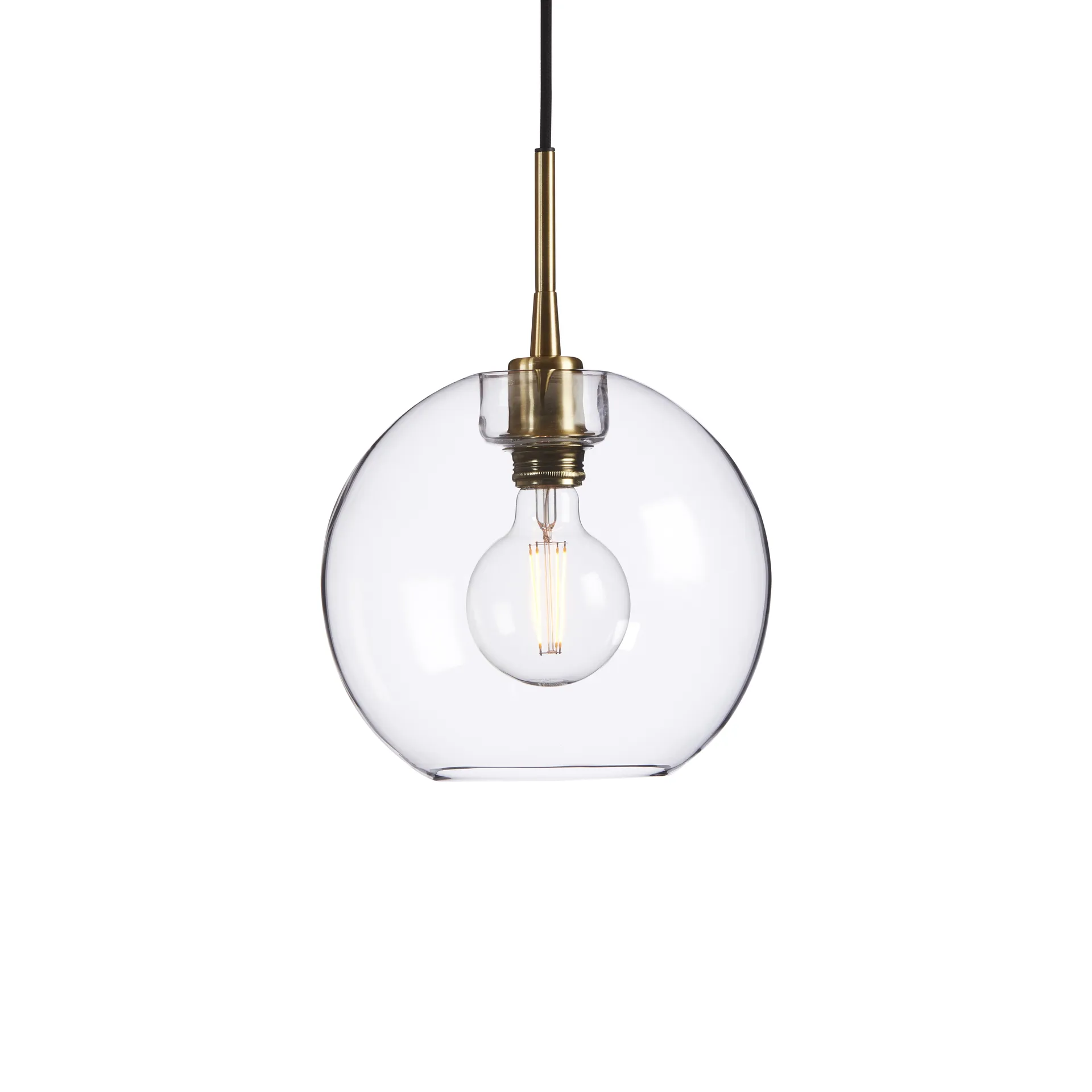 Belid Gloria pendel Ø26 cm Messing/Transparent glas