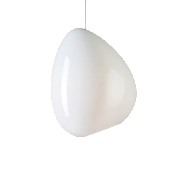 Ocean taklampa opalglas, vit textilsladd