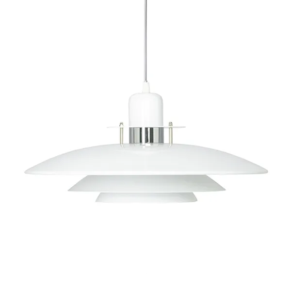 Primus pendel Ø43 cm, Vit-krom