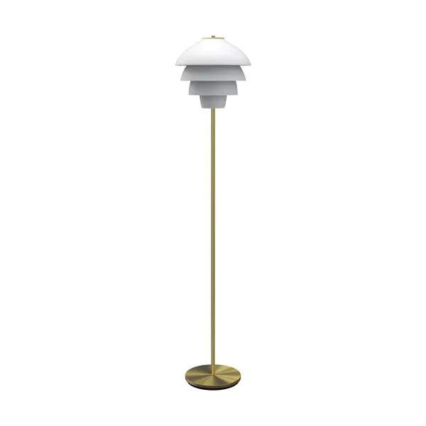 Valencia golvlampa 150 cm, Mattvit-mässing