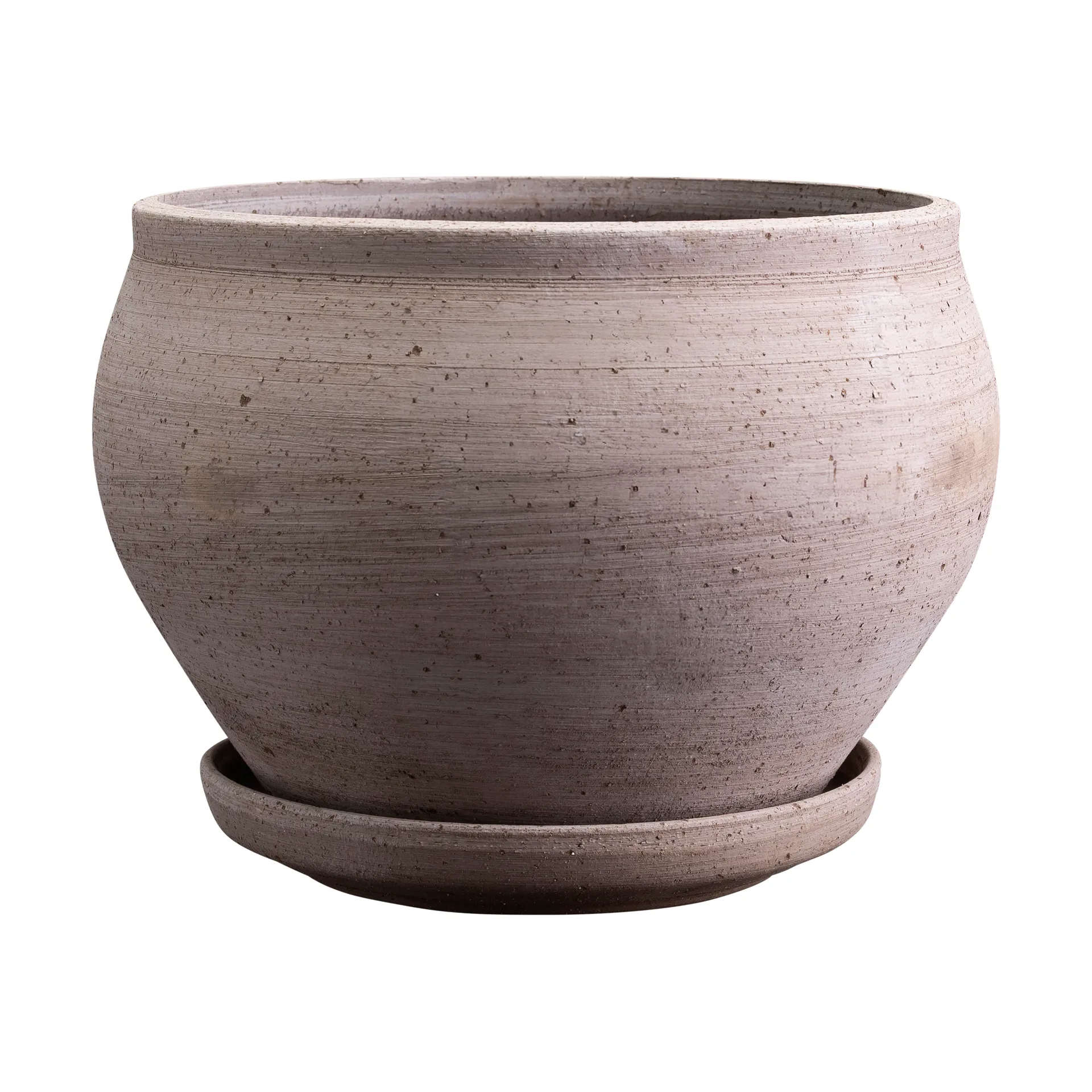 Bergs Potter Cache-pot avec soucoupe Delphi 2 pièces Gris, Ø, bas