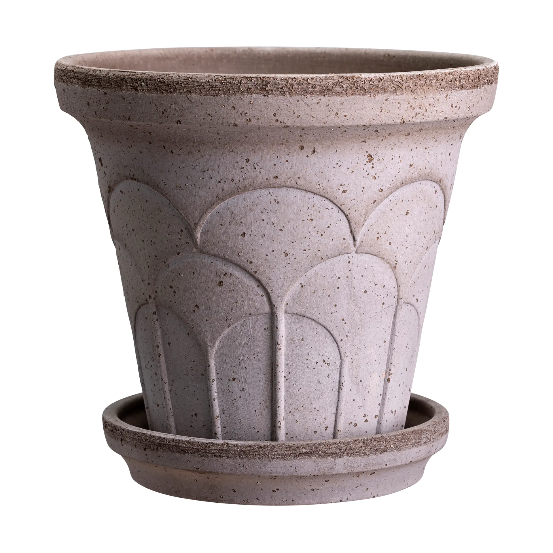 Bergs Potter Cache-pot avec soucoupe Fleur 2 pièces Gris, Ø