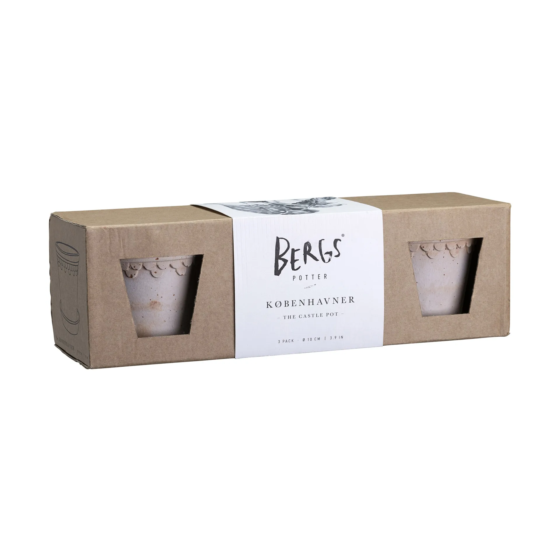 Bergs Potter Cache-pot Københavner Ø, Lot de 3 Rose
