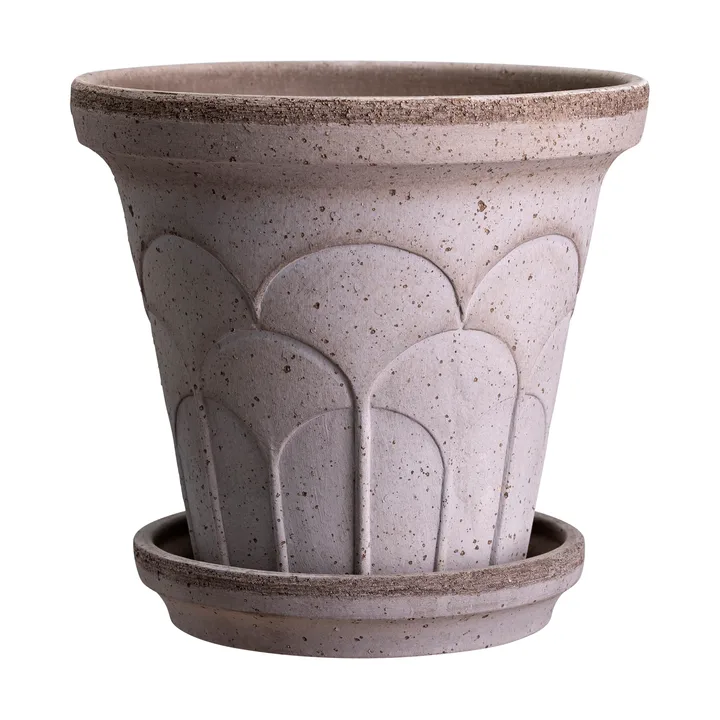 バーグスポッター　Fleur 14 グレー色　新作　② Bergs Potter | バーグスポッター からのFleur ポット 受け皿付き