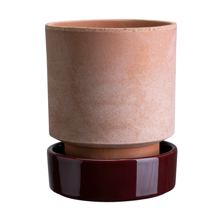 Bergs Potter Pot Hoff Ø, Raw Rosa-Deep Burgundy
