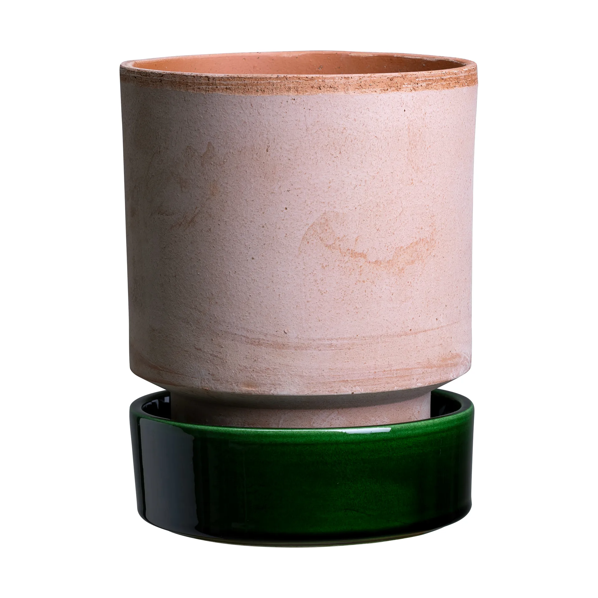 Bergs Potter Pot Hoff Ø, Raw Rosa-Emerald Green