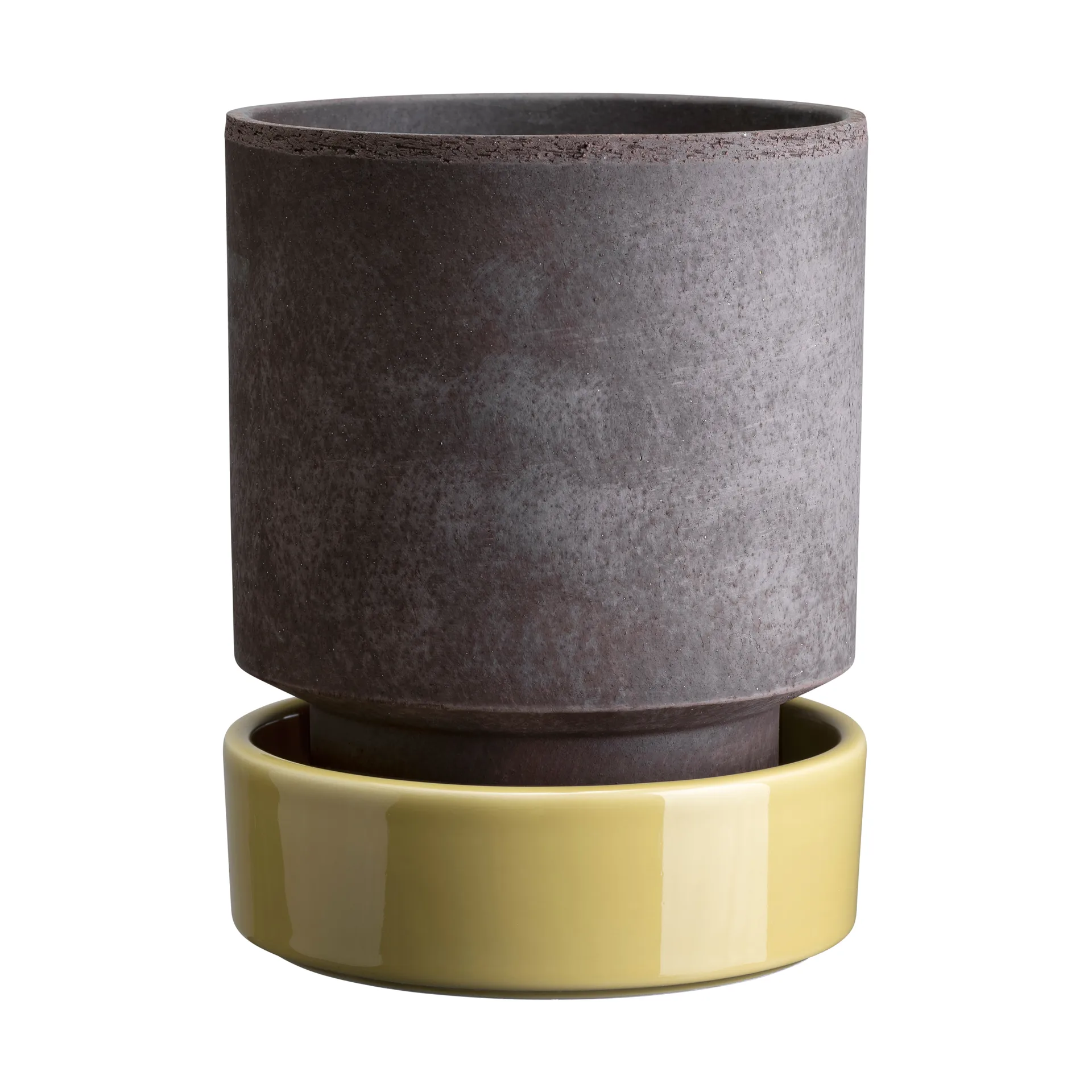 Bergs Potter Pot Hoff Ø, Raw Grey-Pale Yellow — vue 3