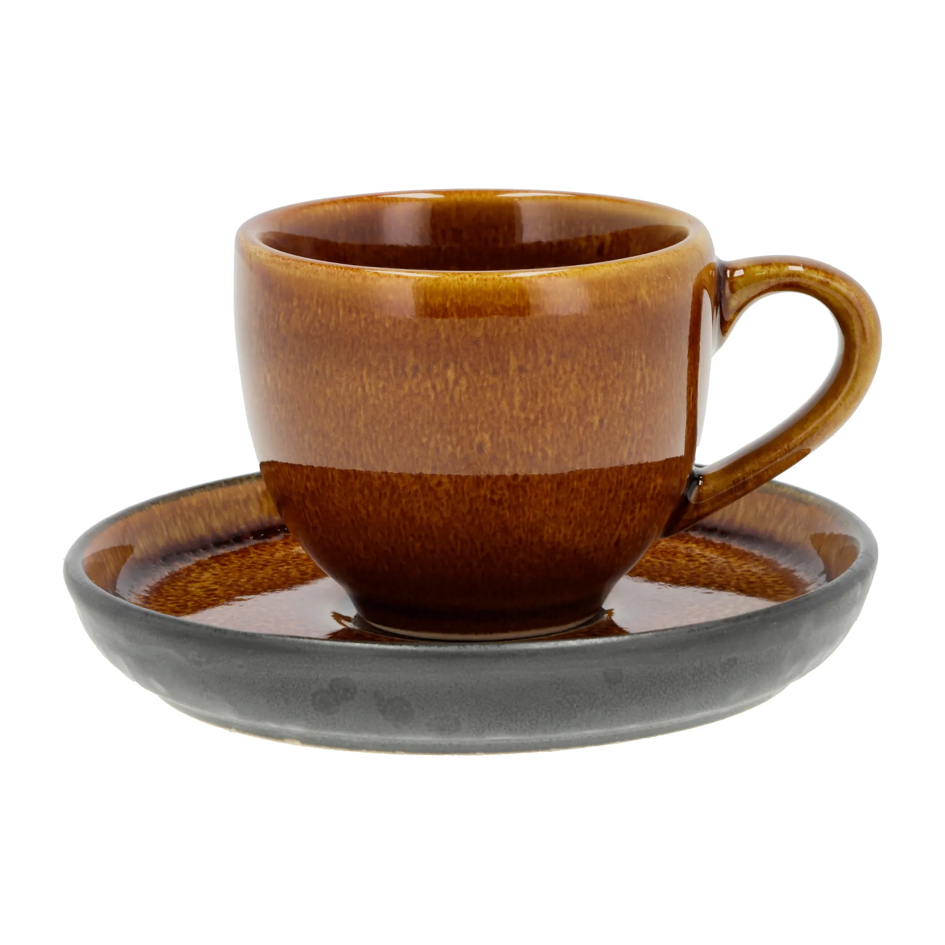 Bitz Bitz Clara espressokop med underkop 7 cl Amber/Sort