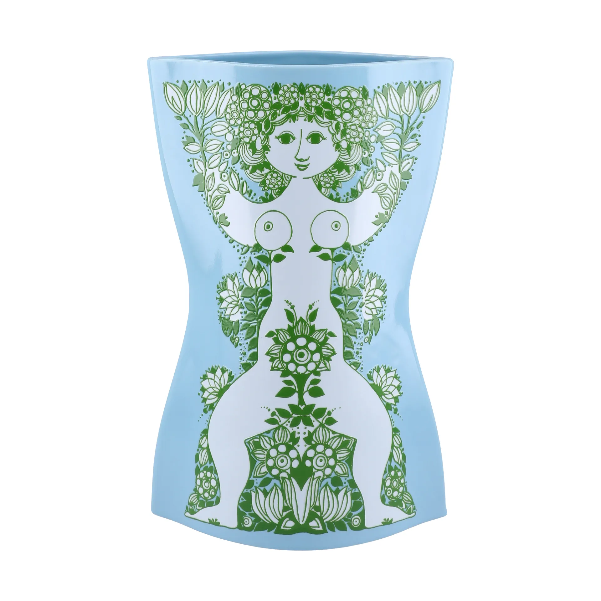 Bjørn Wiinblad Vase Nina Bleu clair-vert, 28,5 cm