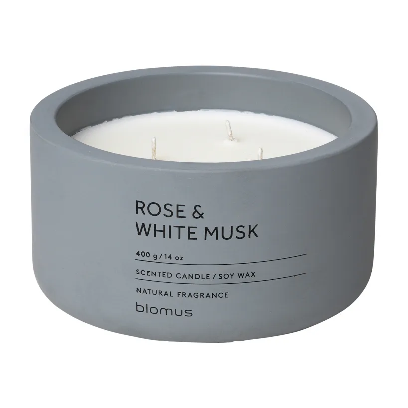 blomus Bougie parfumée Fraga 25 heures Rose & White Musk-Flintstone