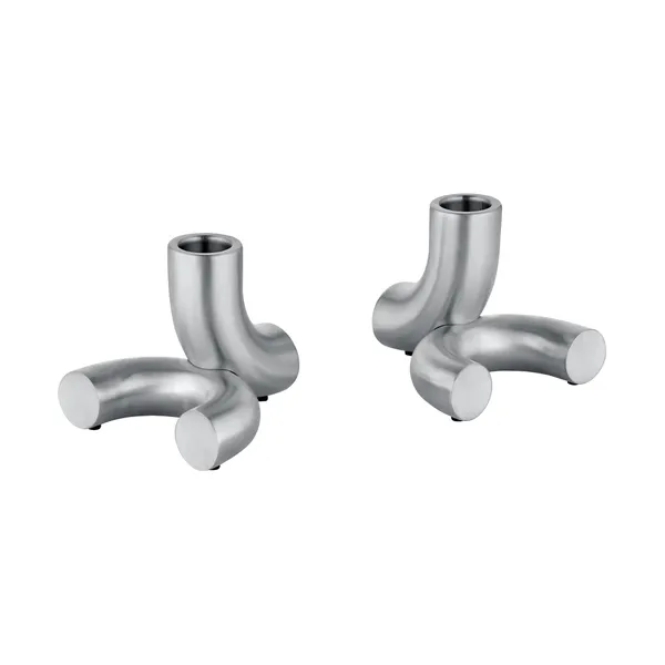 Doodle ljusstake 2-pack, Matt rostfritt stål