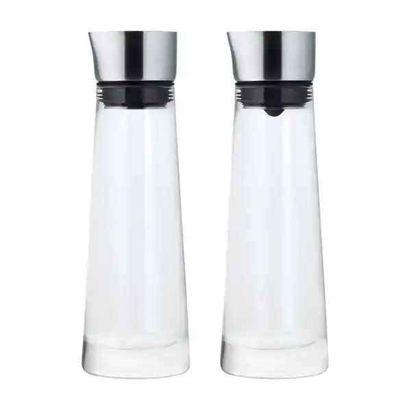 Macchiato set sockerkar och mjölkkanna, Glas-rostfritt stål
