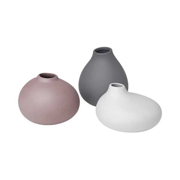 Nona vas 3-pack, Pewter-micro chip-bark