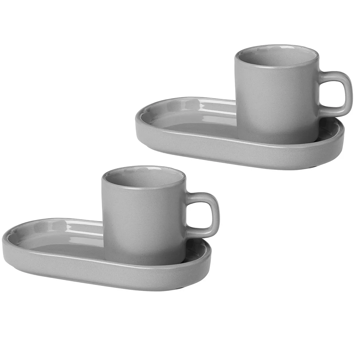 blomus Pilar espressokop med underkop &ndash; 2 stk. Mirage grey