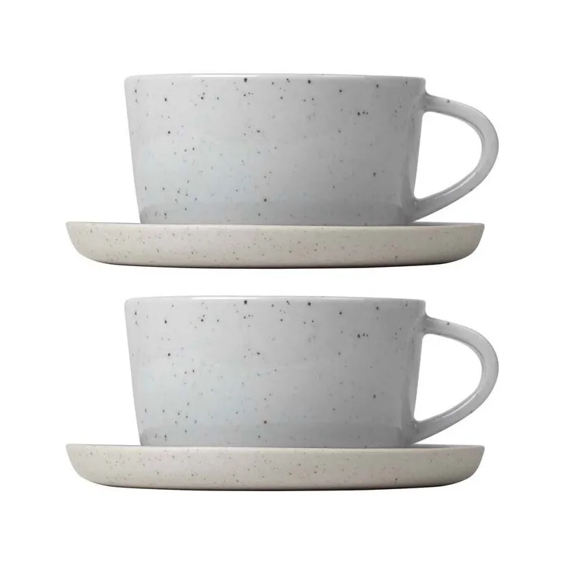 blomus Sablo kaffekopp med fat 15 cl 2-pack Cloud