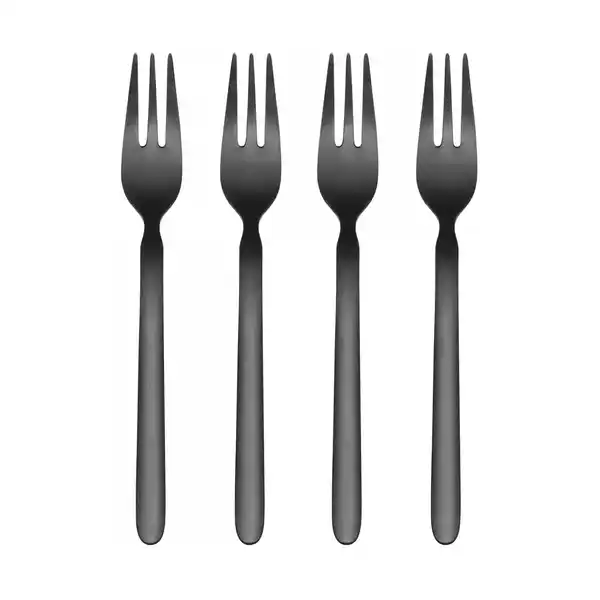 STELLA dessertgaffel svart 4-pack, 15,5 cm