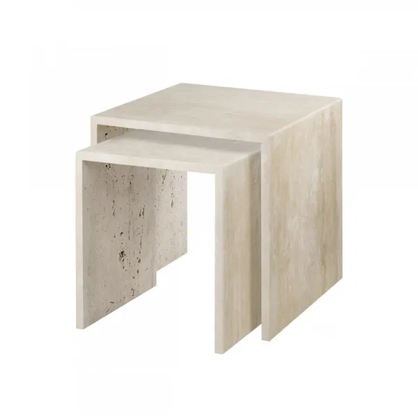 Varu sidobord 2 delar, Travertine