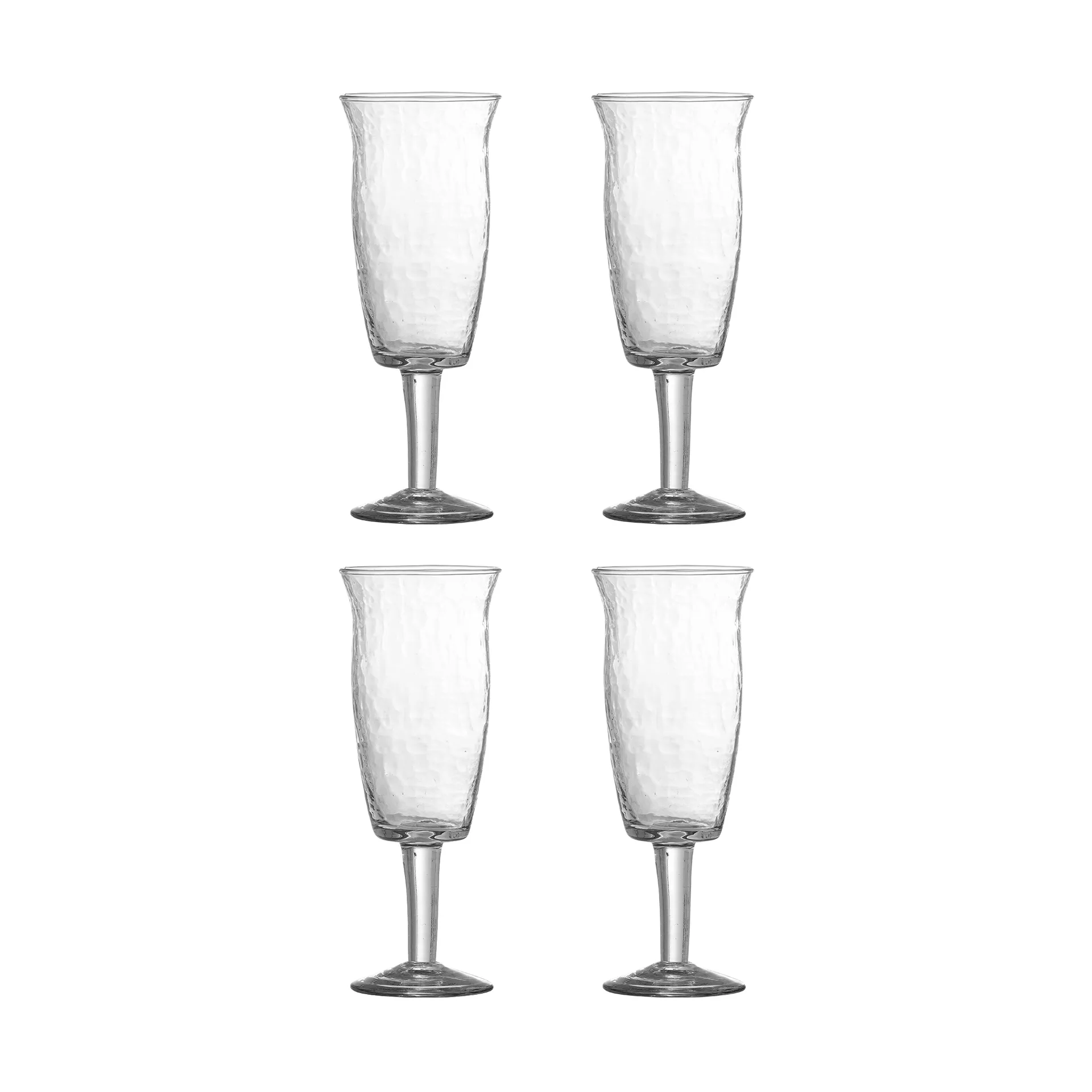 Bloomingville - Asha Vinglas, Klar, Genanvendt Glas - Ø7,5 Ã H20 cm, sæt med 4