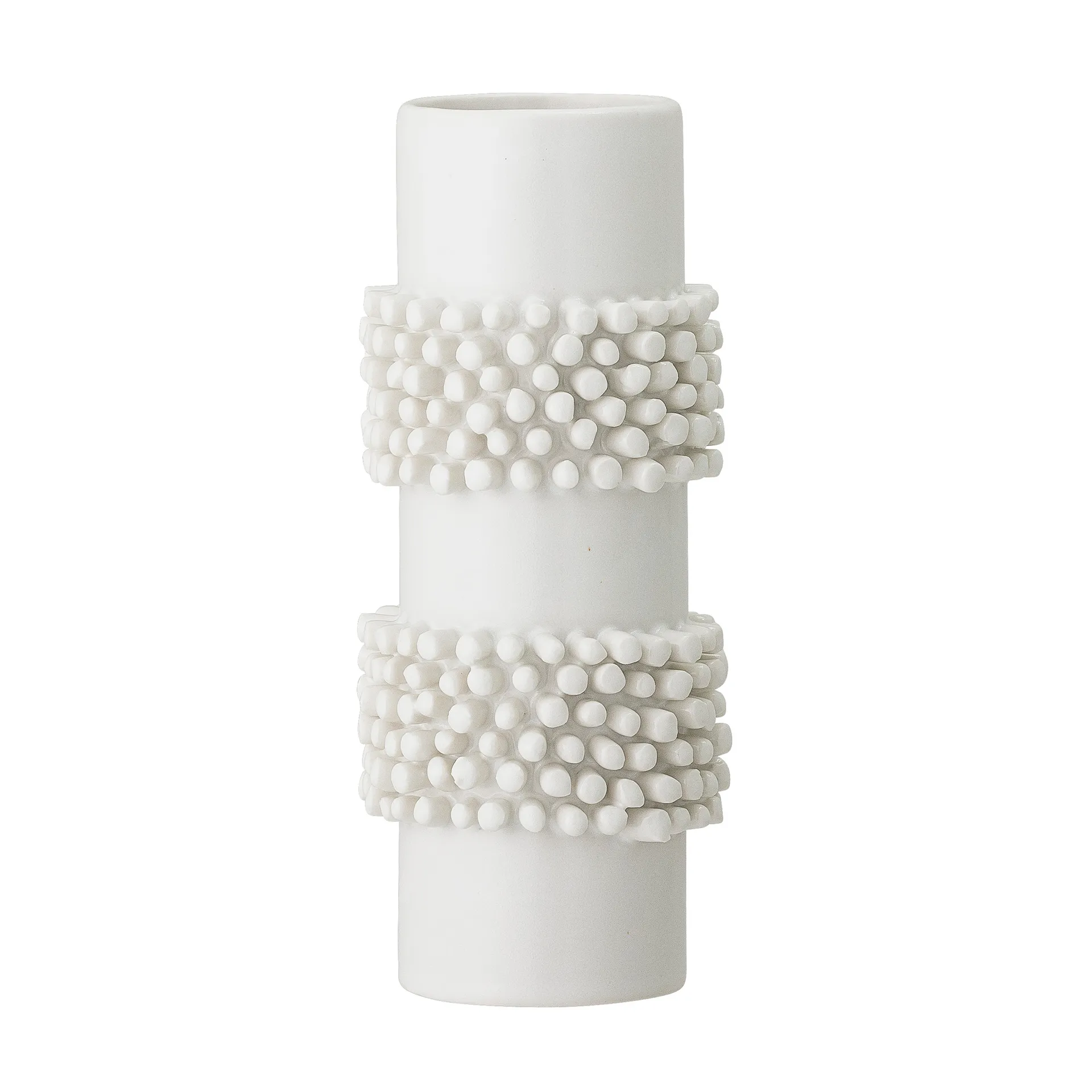 Gulvvase Bloomingville Barrit i hvidt stentøj Ø8,5Ã20,5 cm