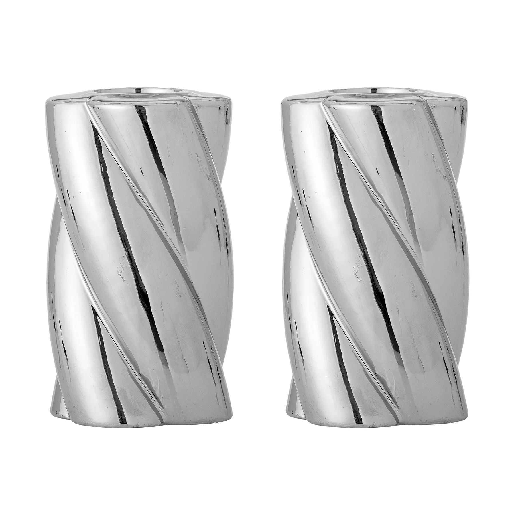 Bloomingville Bougeoir Silvia Ø7 cm, lot de 2 Argent