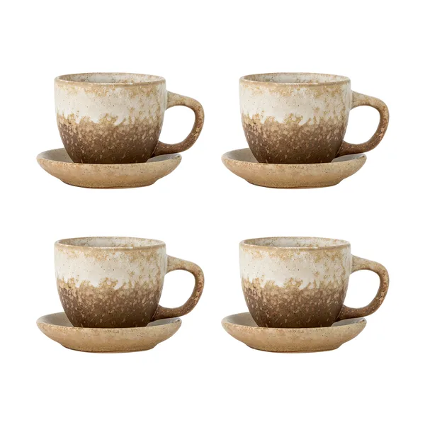 Brenta kopp med fat 4-pack, Natur