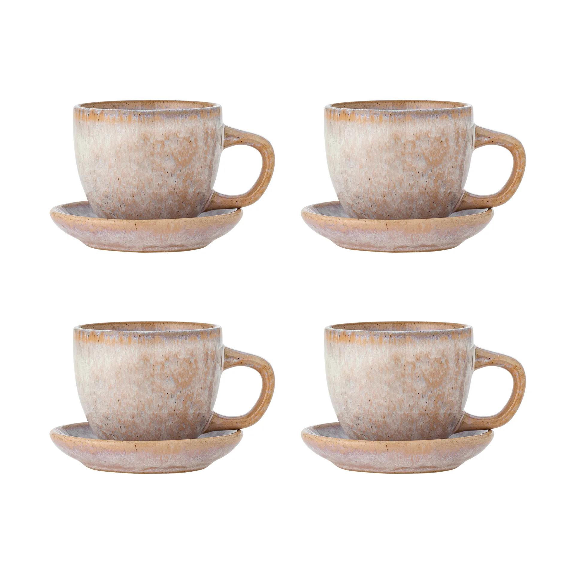 Bloomingville Brenta kopp med fat 4-pack Rose