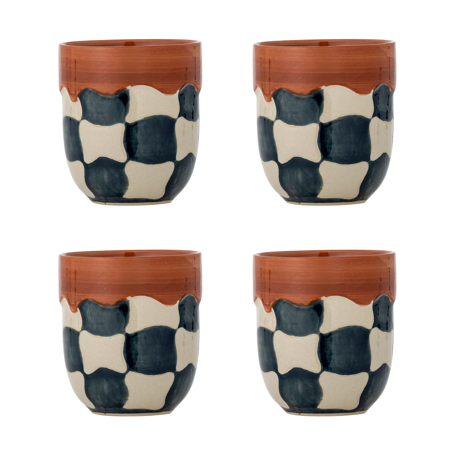 Bloomingville Check kopp 4-pack Bl&aring;