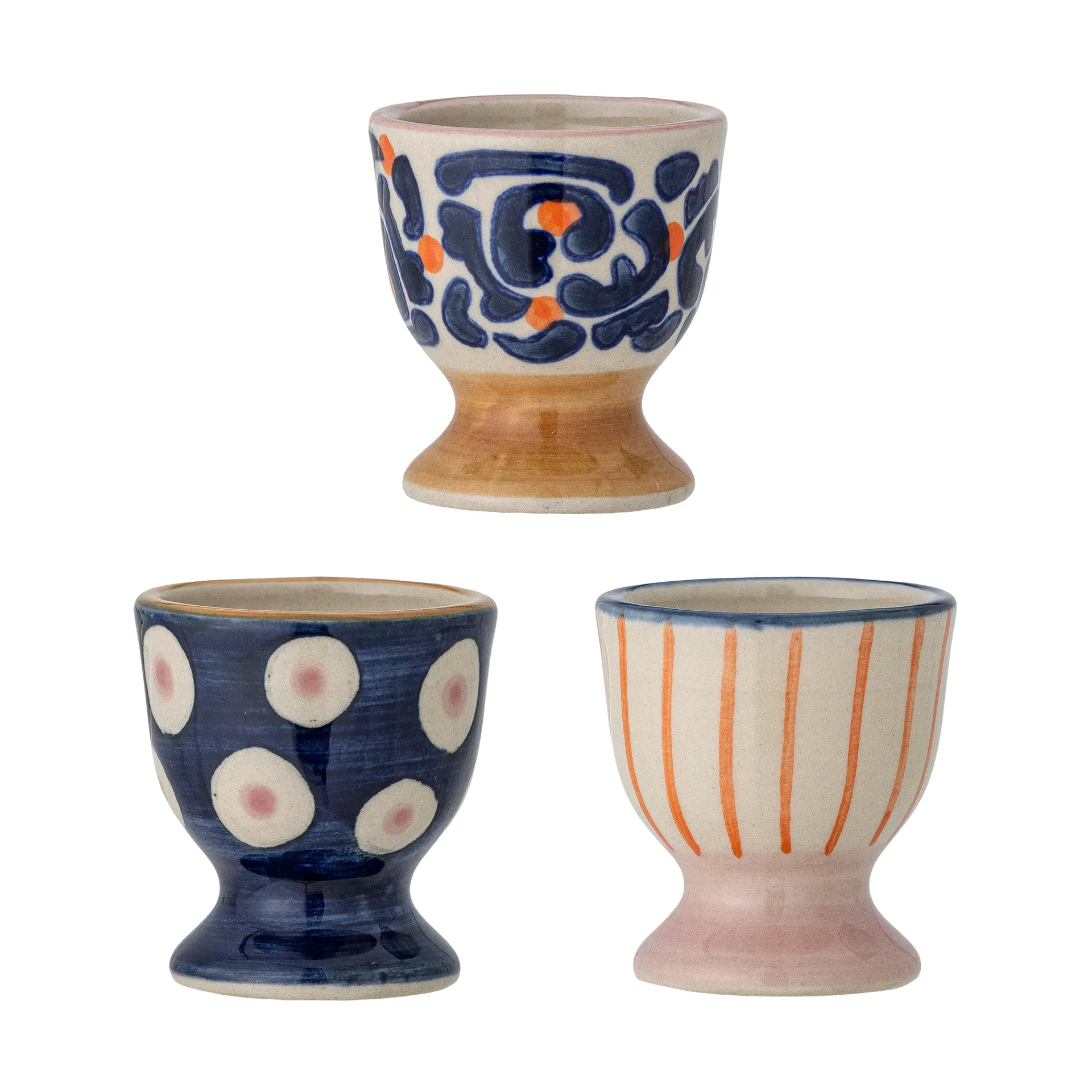 Bloomingville - Eviaya Æggebæger, Blå, Stentøj, D4,5xH5 cm, Set of 3